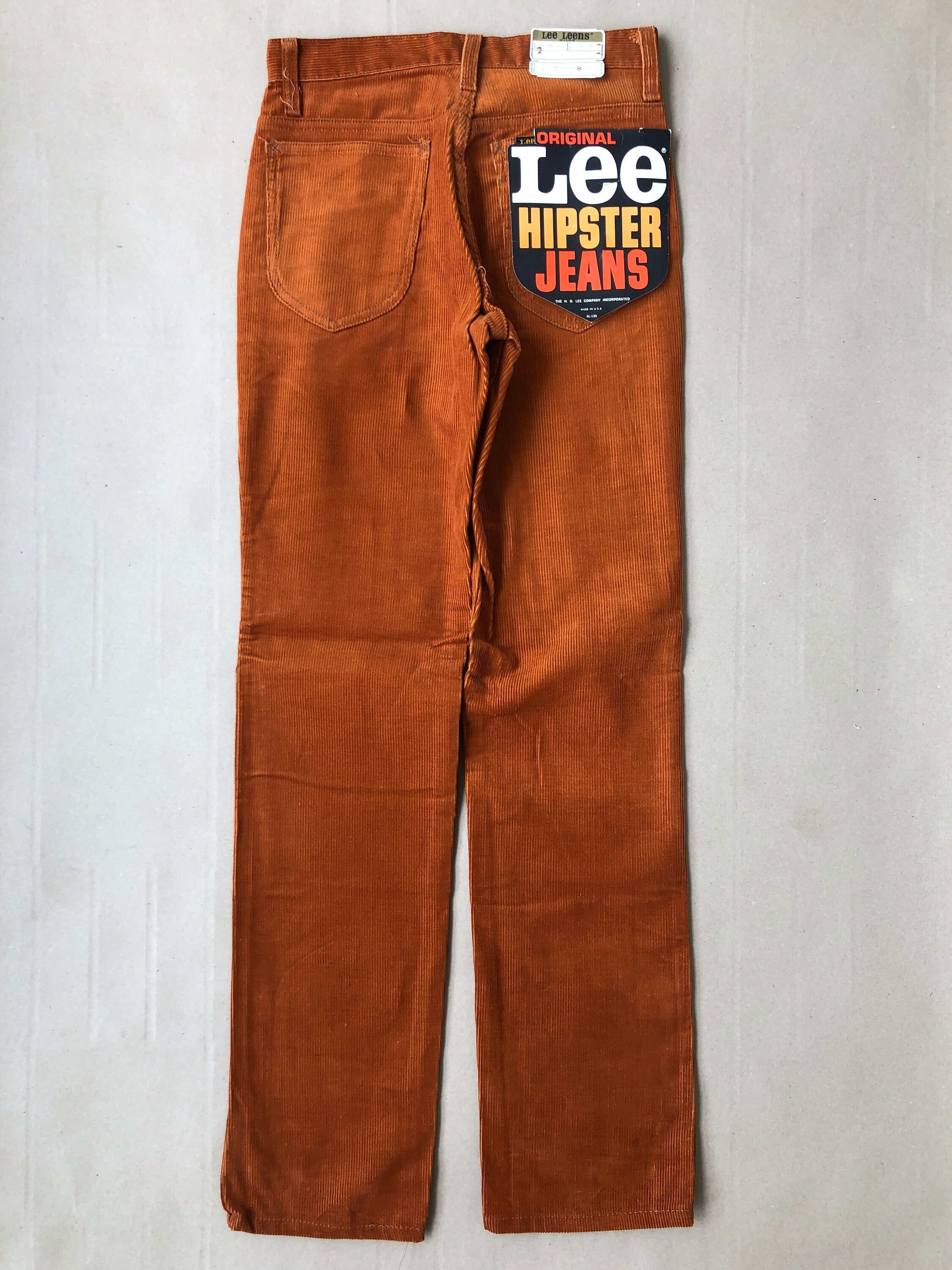 70s Vintage Teenager Pant Age 14 Lee Rust Orange Corduroy Size W
