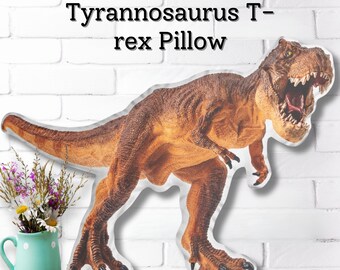 T-Rex Triceratops Stegosaurus Dinosaur Plush Pillow, Nursery Boy Room Custom Shaped dinosaur Lover Pillow Dino decor Gifts for girls boys