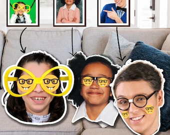 Oreiller photo personnalisé pour le visage, tête de nerd 3D personnalisée avec coussin à lunettes, cadeau oreiller d'anniversaire pour tout le monde, chambre d'un colocataire universitaire