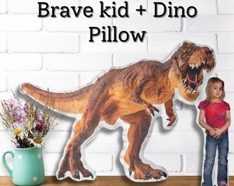 T-Rex Ankylosaurus Triceratops Dinosauro Cuscino con foto personalizzato, Camera dei bambini della scuola materna Cuscino dinosauro personalizzato Dino decor Regali per ragazzine