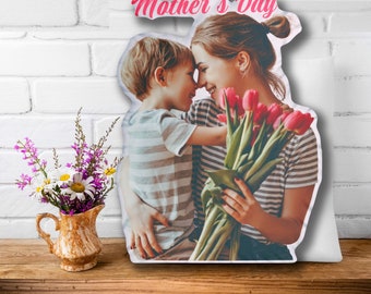 Feliz primer día de las madres regalo personalizado de almohada con imagen del bebé, regalos de almohada con foto personalizados para ella, regalo de cojín del primer día de las madres para la esposa