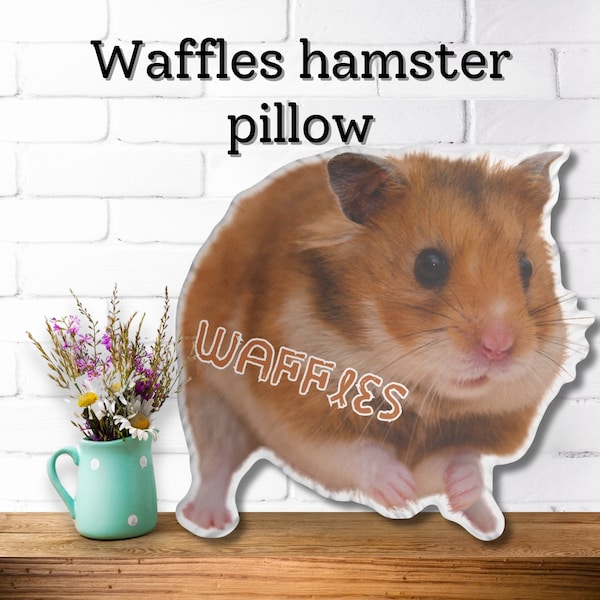 Custom Hamster Pet Photo Pillow, Rodent Hamster animal Plush Pillow fun decor unique Cottagecore nature gift for nursery kids baby shower