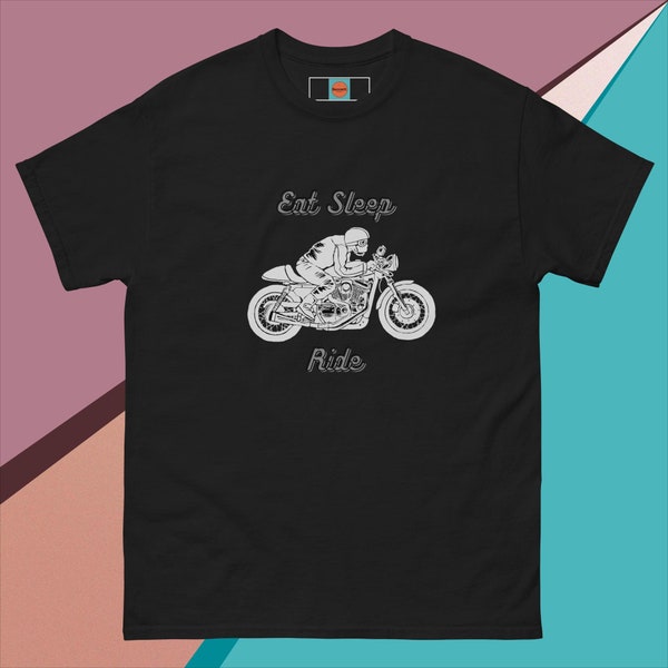 Classic Cafe Racer Motorcycle-Eat Sleep Ride-Men's classic tee, Unisex T Shirt, Mens Tee, Woman’s Tee, Best Seller, Top seller, Gift Ideas