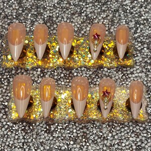 Luxury Press-On Full Set Nails with Bling 10 dollars free shipping