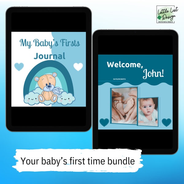 Oh Baby! Monthly Milestone Photo Album and Keepsake Journal, instant download, editable template