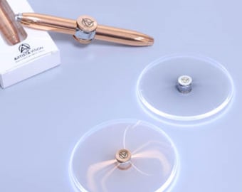 Fidget Spinner Pen with LED Light  Stress Relief, Rose gold 8 pack