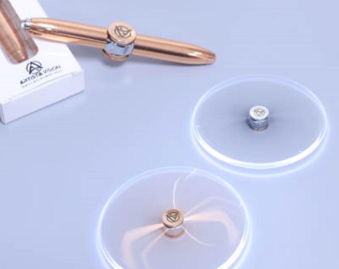 Fidget Spinner Pen with LED Light  Stress Relief, Rose gold 8 pack
