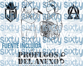 Bijlage voortvluchtigen vector silhouet met lettertype opgenomen Julion Alvarez Alfredo Olivas (dxf, eps, pdf, cdr, psd, ai)