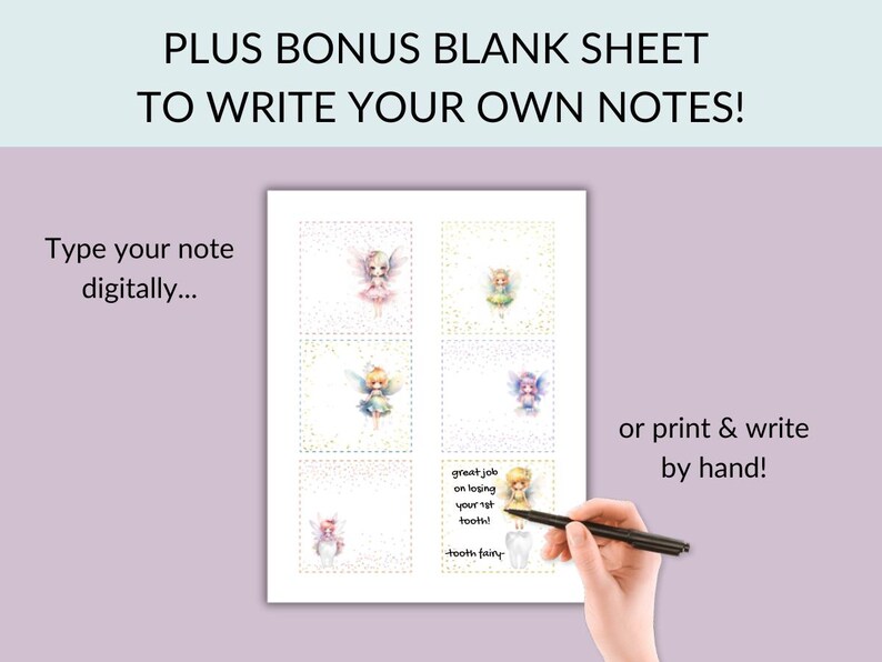 Editable tooth fairy receipt printable tooth fairy note first tooth
