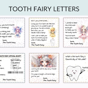 Note de la fée des dents, lettre de la première dent de la fée des dents, reçu de la fée des dents, excuses oubliées de la fée des dents, lettre de la fée des dents, blague de la fée des dents