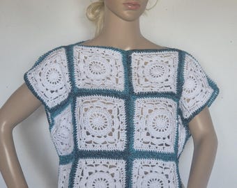 Hand-crocheted summer sweater vest – unique & airy