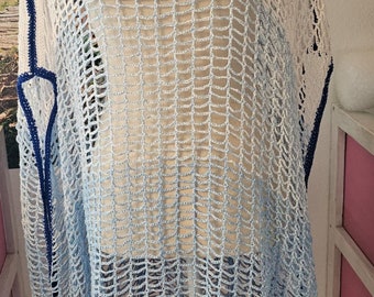 Beach dress BlueLagoon, hand crocheted