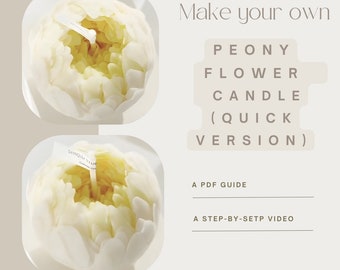 Quick Version •  PEONY flower candle making class • detailed flower candle tutorial, healthy beeswax candle, beginner friendly.