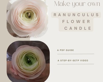 Ranunculus Flower candle making master class | ButterCup flower candle tutorial and video | healthy beeswax recipe, beginner friendly.