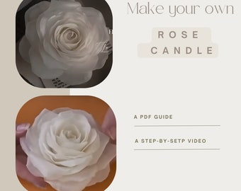 Rose candle making class • flower candle tutorial and video, healthy beeswax flower, candle DIY, beginner friendly.