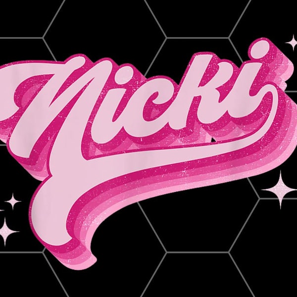 Personalized Name Nicki I Love Nicki Groovy Gift Men Women PNG