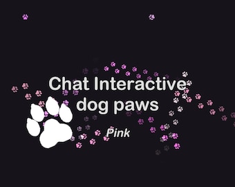 Huellas de perro (rosa) Superposición interactiva para Twitch / OBS