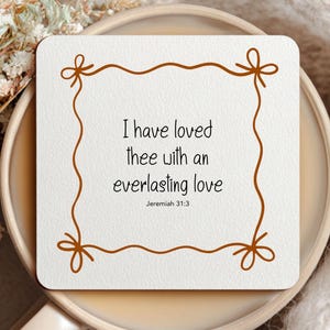 Christian Coaster Set Bible Verses Wedding Gift for Couples Home Decor Faith Gift Scripture Coasters God’s Love Encouragement for Christians
