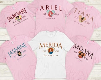 Personalized Vintage Disney Princess T-shirt, In My Disney Princess Era Sweatshirt, Disneyworld Girls Trip Hoodie, Princess Matching Tee