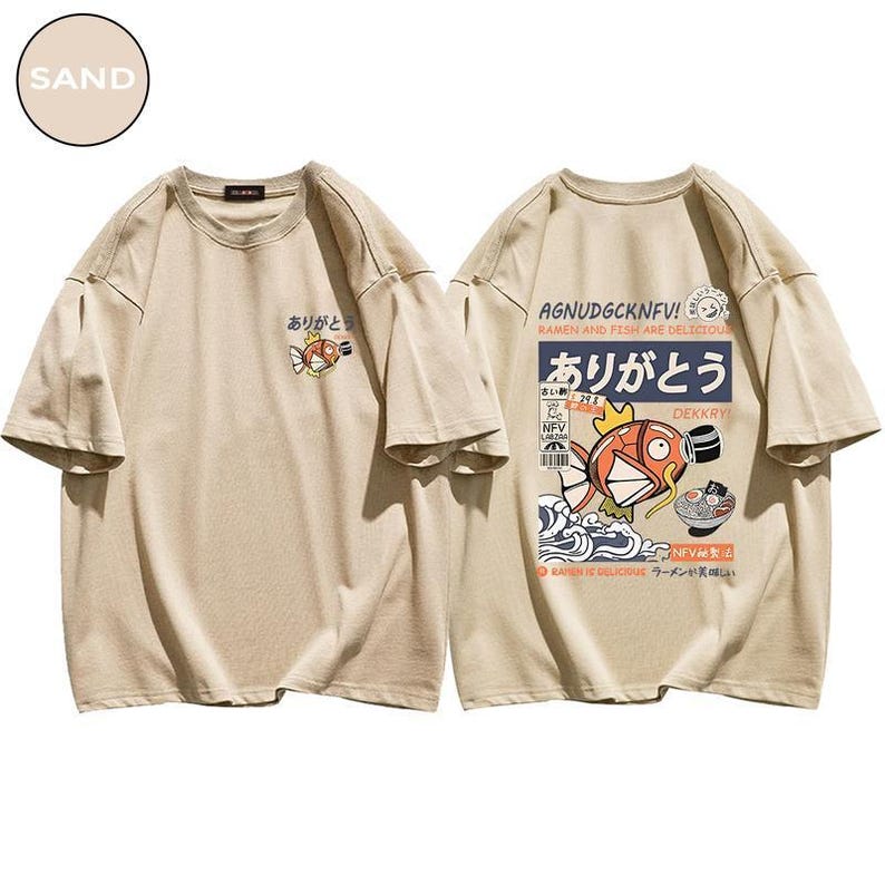 a pair of t - shirts with japanese writing on them