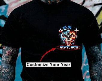 Custom Year Skull Graphic T-Shirt, 250 Years Faith Freedom T-Shirt, Patriotic Eagle Flag Tee 1776 2026