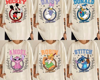 Custom Name Disneyland T-shirt, Disney All Character Sweater,Disney Family Trip Hoodie, Disney Matching Shirt, Disney Group Tee
