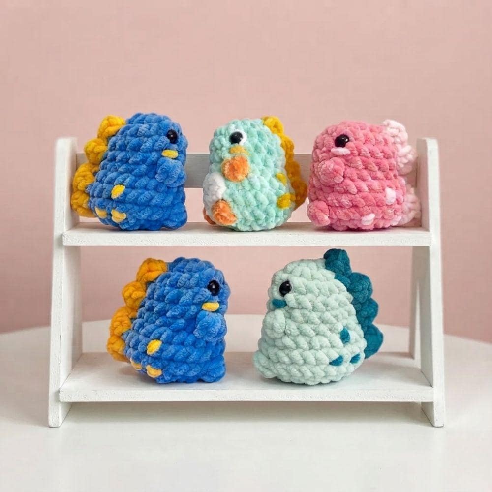 30 Dinosaur Crochet Patterns for Roaring Cute Amigurumi Projects 23 Mini Dinosaur No-Sew Crochet Pattern