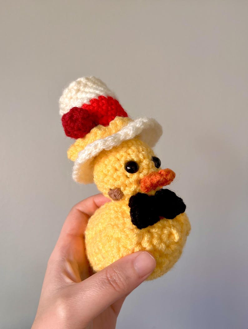 Lucifer (Hazbin Hotel) Rubber Duck Inspired Crochet Amigurumi | Lucifer Duck Yellow Version | Crochet Rubber Duck image 1