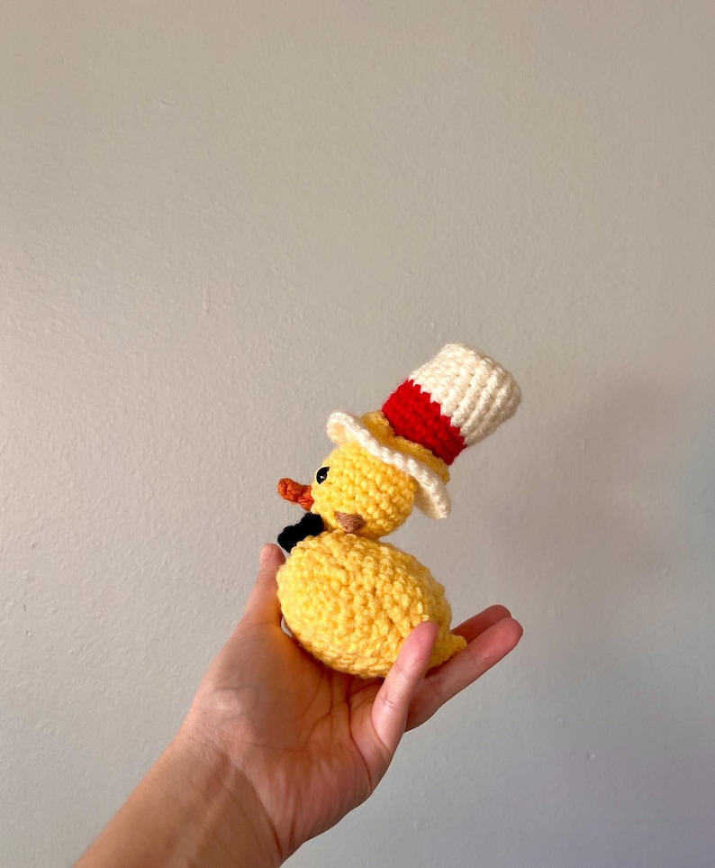 Lucifer (Hazbin Hotel) Rubber Duck Inspired Crochet Amigurumi | Lucifer Duck Yellow Version | Crochet Rubber Duck image 3