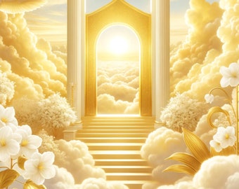 Memorial PNG Background: Stairs to Heaven Design (PNG Download)