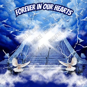 Memorial PNG Backdrop: Stairs to Heaven Design (Digital Download)