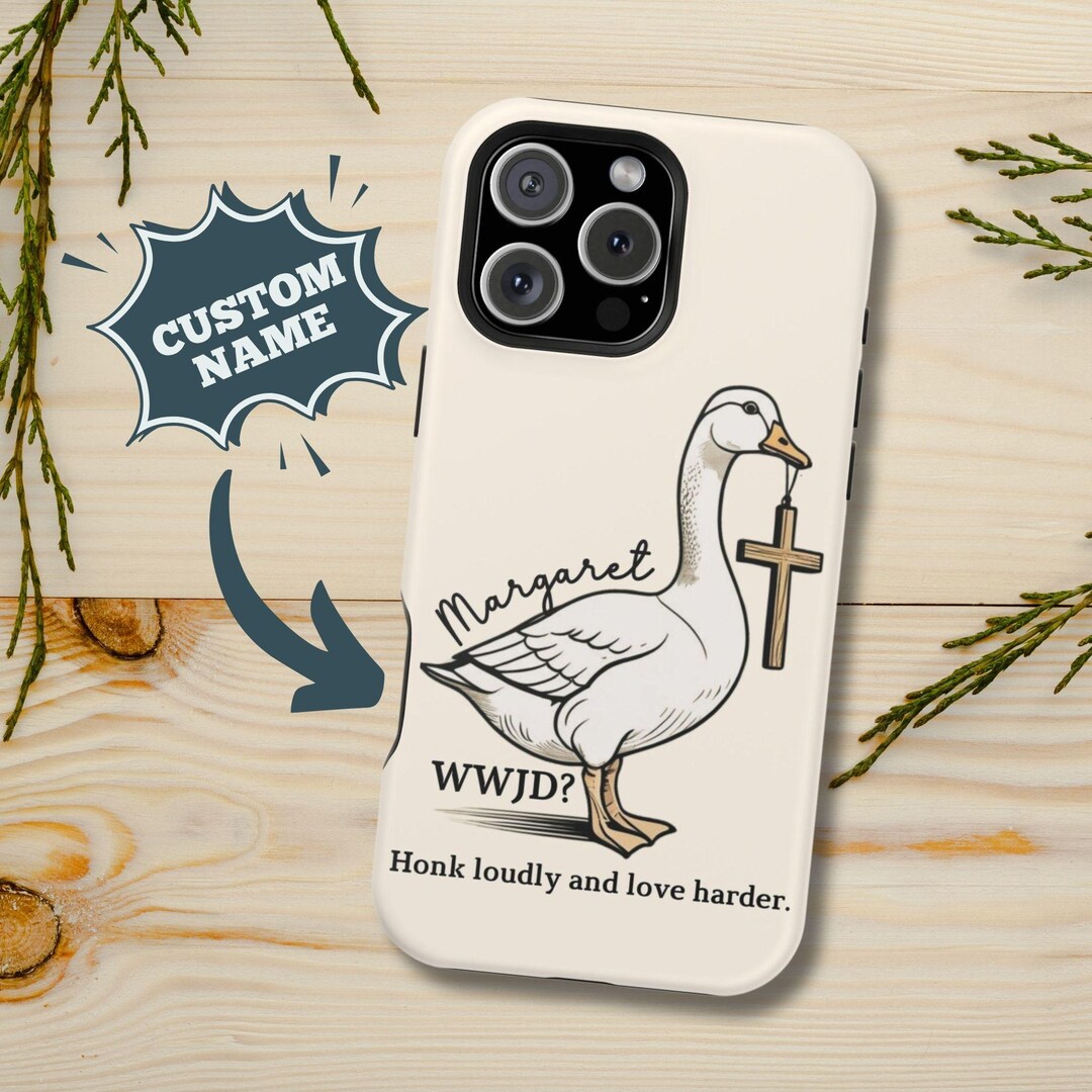 Personalized Spiritual Silly Goose Phone Case, Funny Minimalist Faith ...