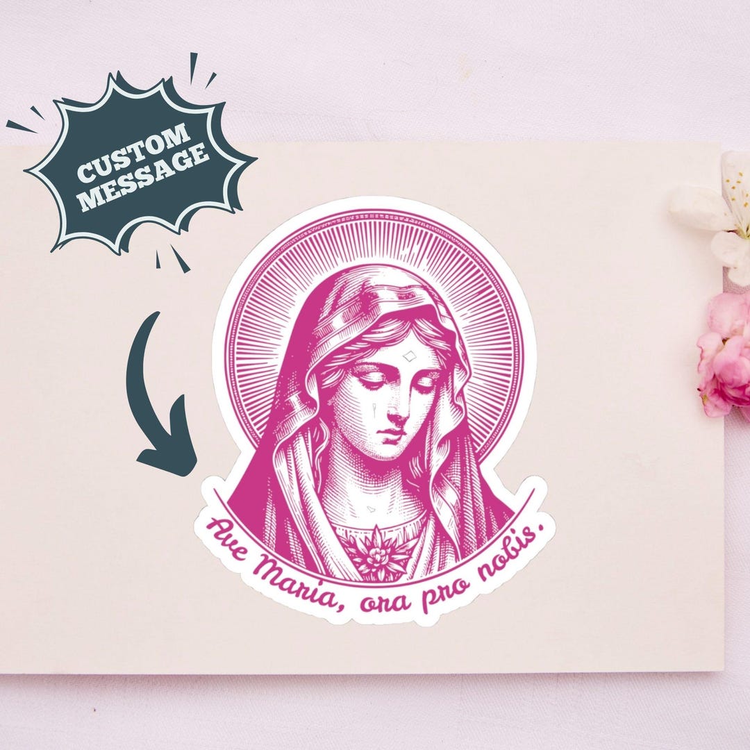 Ave Maria Vinyl Sticker: Catholic Mother Mary Art, Laptop Decal - Etsy