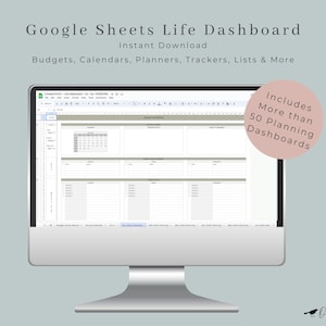 Google Sheets Life Dashboard, Life Planner, Spreadsheet Template, Ultimate Digital Planner, Digital Planner, Annual Planner, Undated Planner