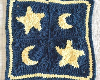 Moon & Star Baby Lovey Blanket: Plush Celestial Security Blanket