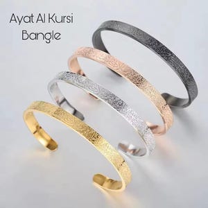 Ayat Al Kursi Bangle Armband Eid Ramadan Cadeau voor Man en Vrouw Umrah Hadj Arabisch Schrift Stijl Sieraden Ketting Moslim Koran Roestvrij Staal