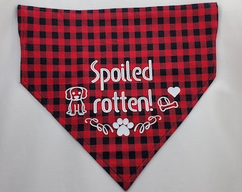 Handmade dog bandanas that slip over your pets existing collar