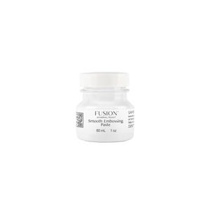 May include: A white jar of Fusion Mineral Paint Smooth Embossing Paste. The jar is labeled with the product name and size: 60 ml, 1 oz.