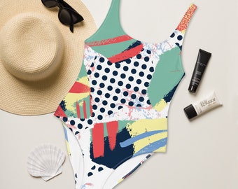 Tribal Swimsuit Abstract Swimwear Cheeky Bathing Suit Women's One Piece ...