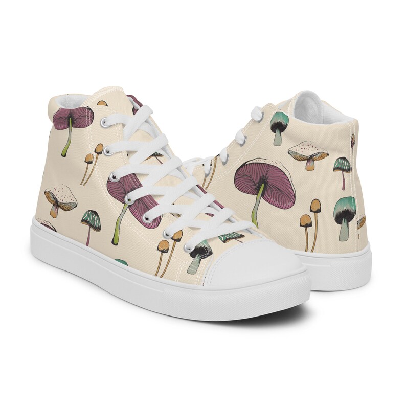 Mushroom Hedgehogs Pattern Print Black Sneaker Shoes For Men Women main image 1