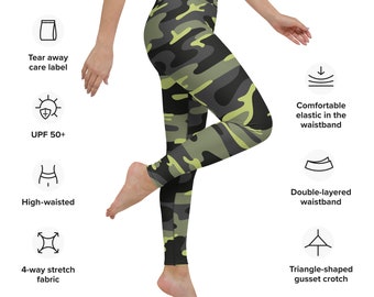 Leggings de yoga à imprimé camouflage - Leggings de yoga super doux et extensibles avec motif camouflage