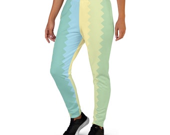 Veelkleurig gestreepte joggingbroek voor dames - Kleurrijke slim-fit joggingbroek voor dames