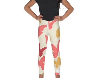 Kid&#39;s Butterfly Print Leggings - Cute Butterfly Leggings for Kids 2T-7