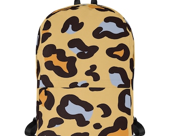 Leopard Print Water-Resistant Backpack: Laptop Pocket
