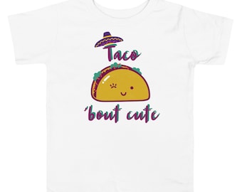 Taco Bout Cute Toddler Short Sleeve Shirt Funny Taco T-shirt for