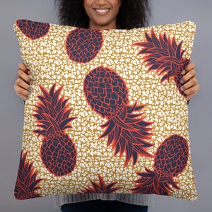 Pineapple Print Basic Throw Pillow - Decorative Pillow with Pineapple Pattern