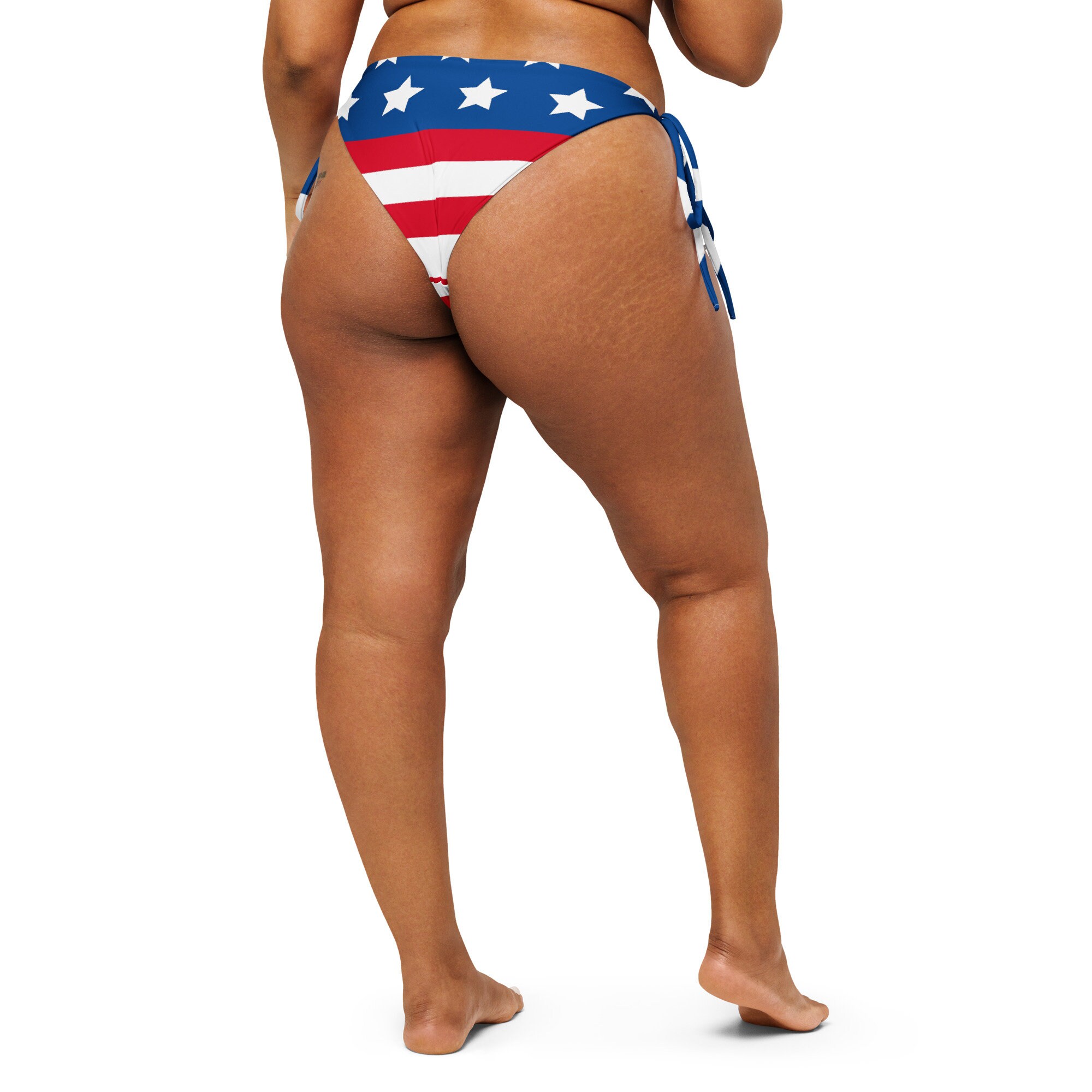 American Flag Recycled String Bikini Bottom - Women's 4th of