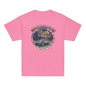 Fourth of July Dinosaur Youth T-Shirt, Independence Day Dinosaur Shirt, Cotton, OEKO-TEX certified low-impact dyes