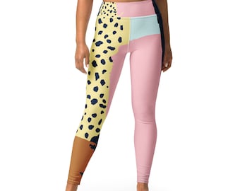 Leggings de yoga abstraits à imprimé animal - Leggings de yoga ultra-doux et extensibles avec motif abstrait léopard