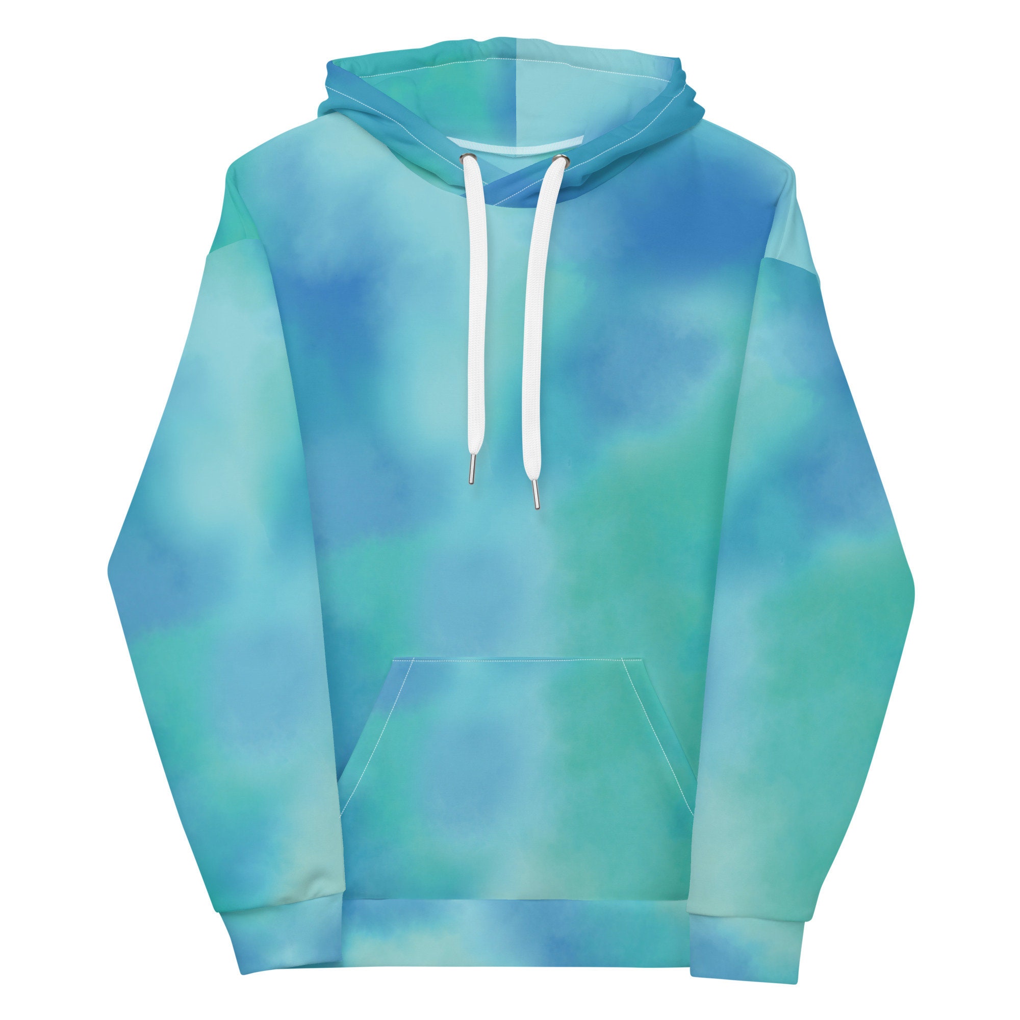 Blue and green tie dye hoodie deals